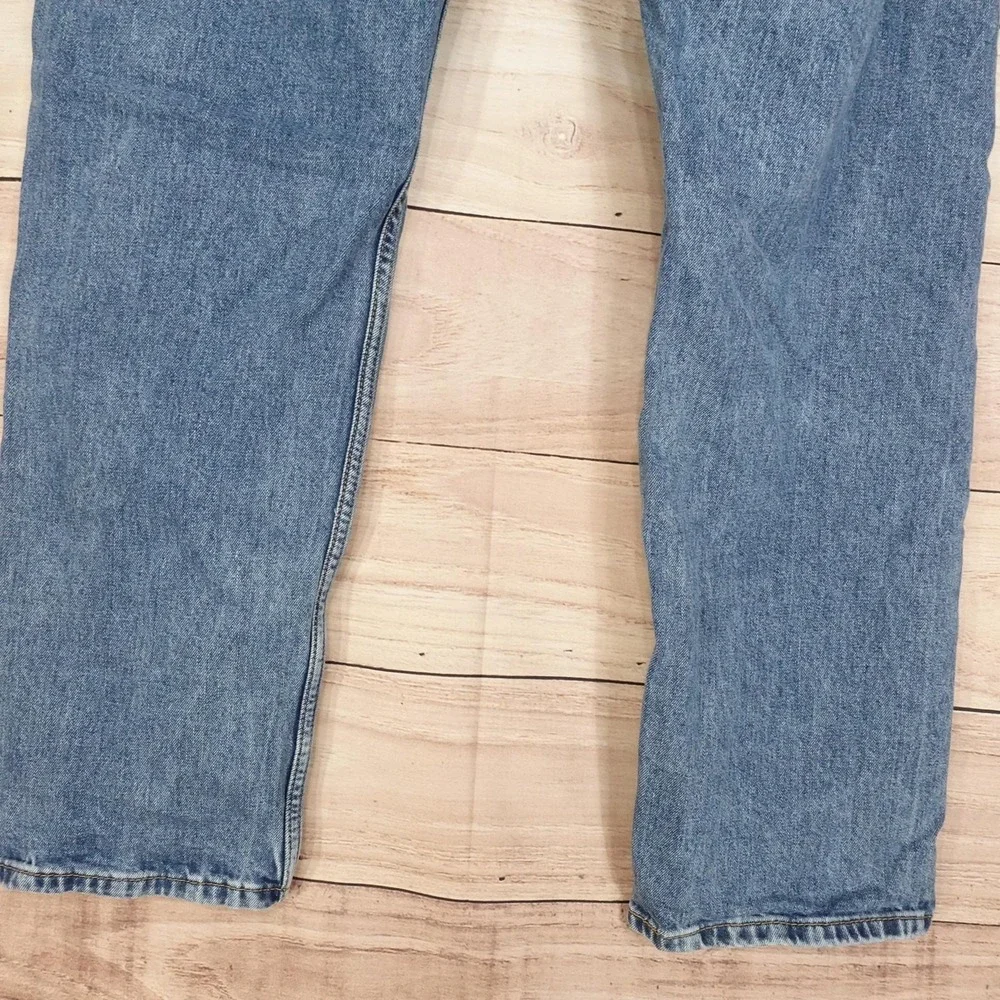 Levis 505 Jeans Mens 33x29 (34x30) Blue Medium Wash Regular Fit Stretch Denim